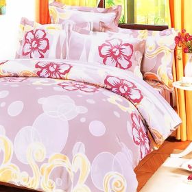 Blancho Bedding - [Misty Roses] 100% Cotton 4PC Duvet Cover Set (Queen Size)(Comforter not included)