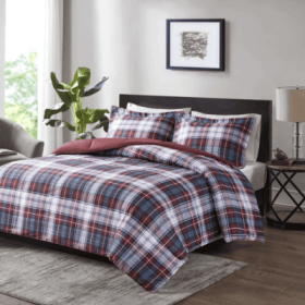 Scotchgard Down  All Season Comforter Set (Option: Brown red-King)
